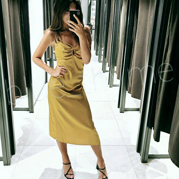 Zara WOMANS SILKY Satin Strappy Dress - Picture 7 of 7